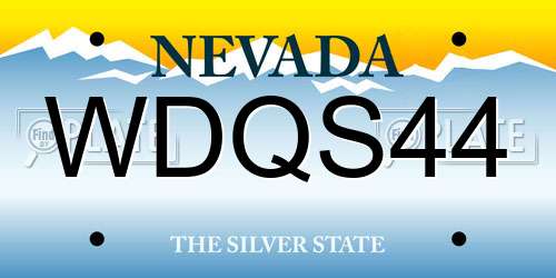 WDQS44 Nevada License Plate