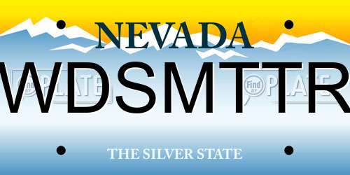 WDSMTTR Nevada License Plate