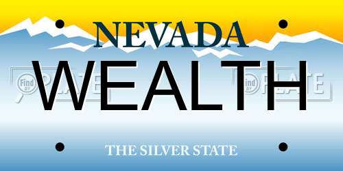 WEALTH Nevada License Plate