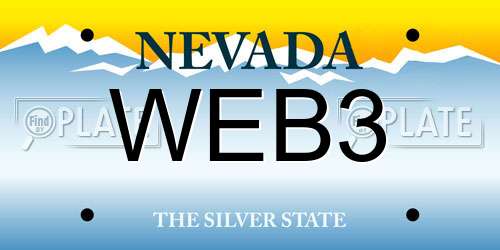 WEB3 Nevada License Plate