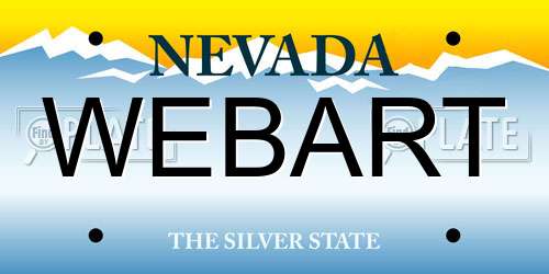 WEBART Nevada License Plate