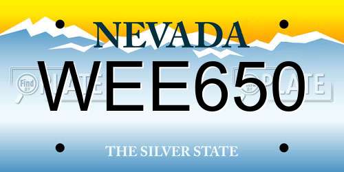 WEE650 Nevada License Plate