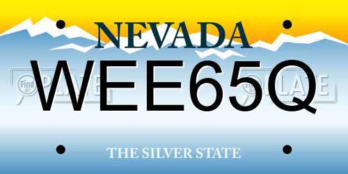 WEE65Q Nevada License Plate