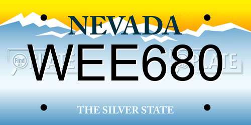 WEE680 Nevada License Plate