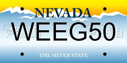 WEEG50 Nevada License Plate