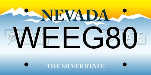 WEEG80 Nevada License Plate