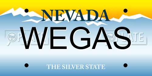 WEGAS Nevada License Plate