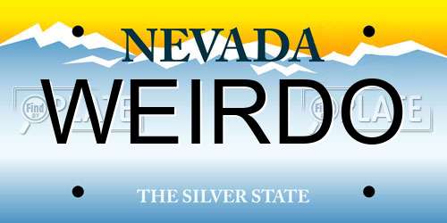 WEIRDO Nevada License Plate