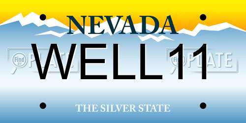 WELL11 Nevada License Plate