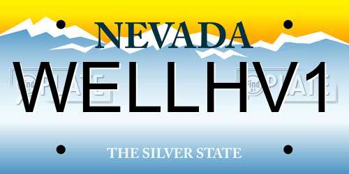 WELLHV1 Nevada License Plate