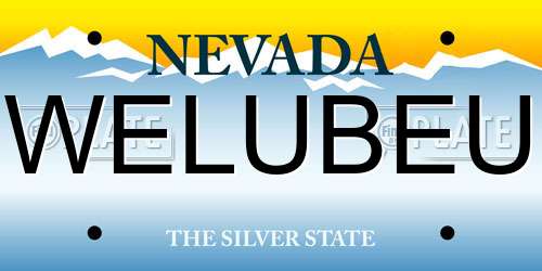 WELUBEU Nevada License Plate
