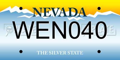WEN040 Nevada License Plate