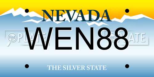 WEN88 Nevada License Plate