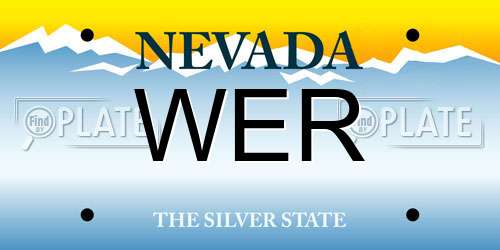 WER Nevada License Plate