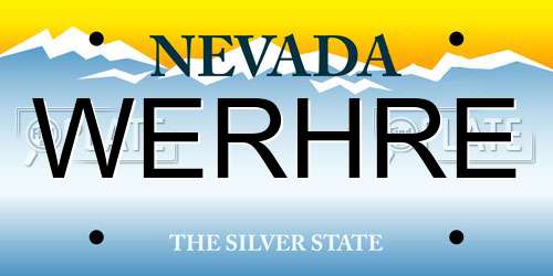 WERHRE Nevada License Plate