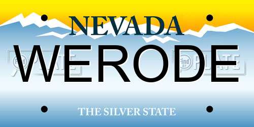 WERODE Nevada License Plate