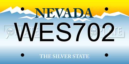 WES702 Nevada License Plate