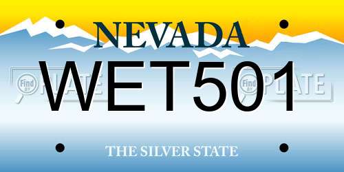WET501 Nevada License Plate