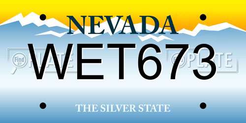 WET673 Nevada License Plate