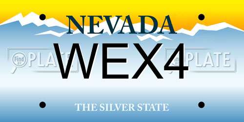WEX4 Nevada License Plate