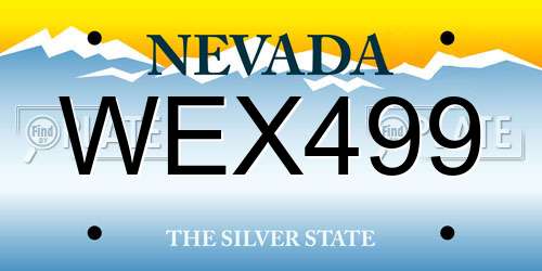 WEX499 Nevada License Plate