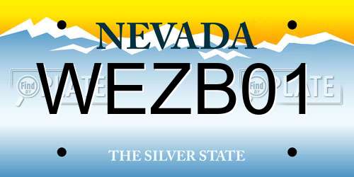 WEZB01 Nevada License Plate