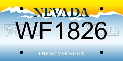 WF1826 Nevada License Plate