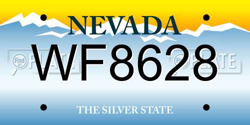 WF8628 Nevada License Plate