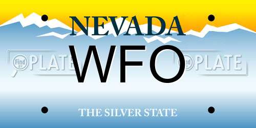 WFO Nevada License Plate