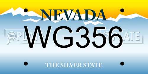 WG356 Nevada License Plate
