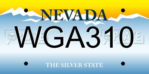 WGA310 Nevada License Plate