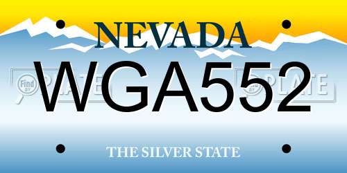 WGA552 Nevada License Plate