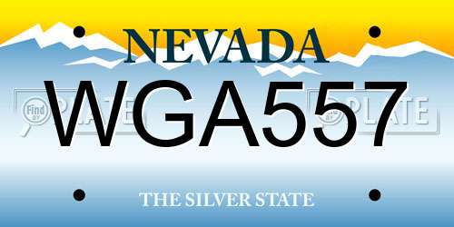 WGA557 Nevada License Plate