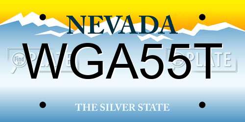 WGA55T Nevada License Plate