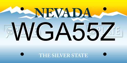 WGA55Z Nevada License Plate