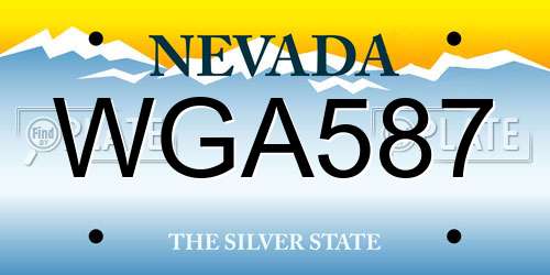 WGA587 Nevada License Plate