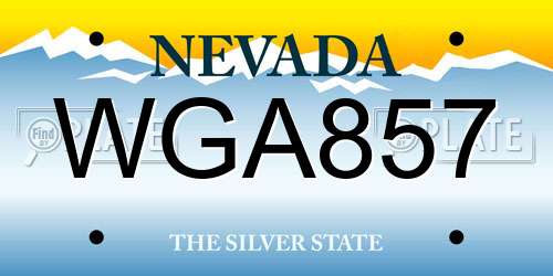 WGA857 Nevada License Plate
