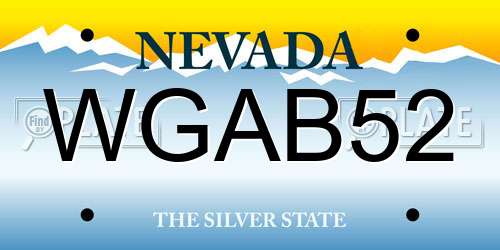WGAB52 Nevada License Plate