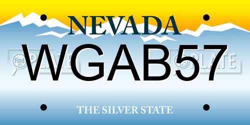 WGAB57 Nevada License Plate