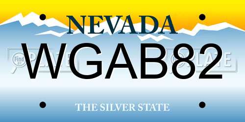 WGAB82 Nevada License Plate