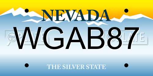 WGAB87 Nevada License Plate
