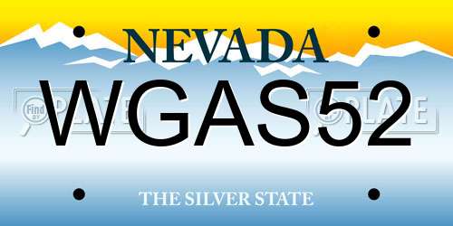 WGAS52 Nevada License Plate