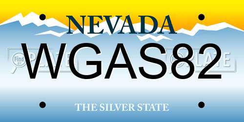 WGAS82 Nevada License Plate