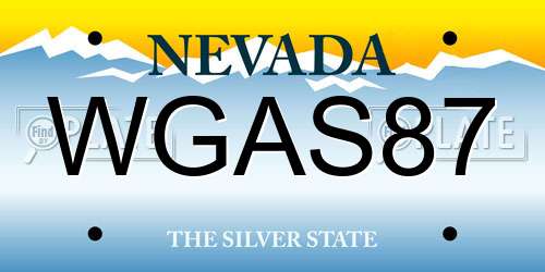 WGAS87 Nevada License Plate