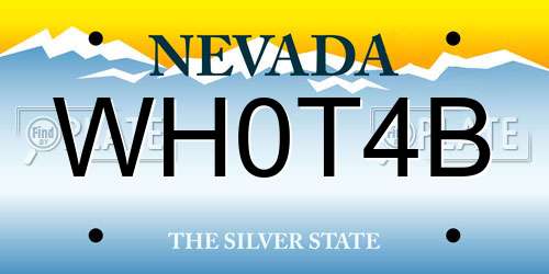 WH0T4B Nevada License Plate