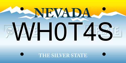 WH0T4S Nevada License Plate