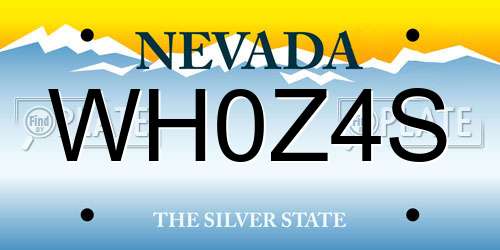 WH0Z4S Nevada License Plate