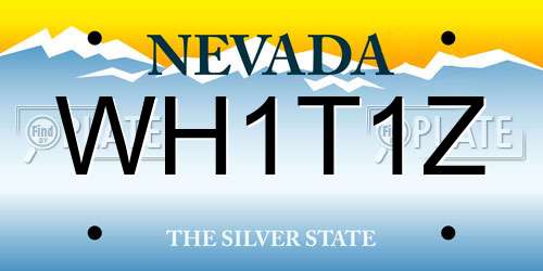 WH1T1Z Nevada License Plate