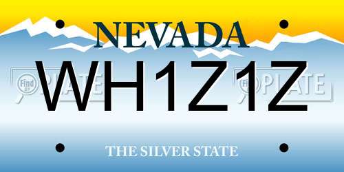 WH1Z1Z Nevada License Plate