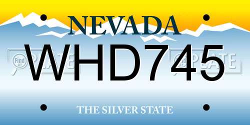 WHD745 Nevada License Plate